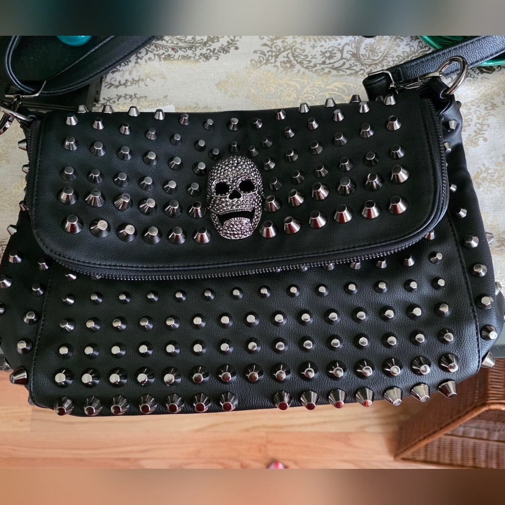 Studded Black Shoulder Bag